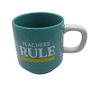 Teachers Rule Indigo Turquoise Coffee Mug Ruler 3.5" Diameter Appreciation Mug‍‍